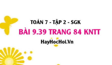 Bài 9.39 trang 84 Toán 7 Tập 2 Kết nối tri thức
